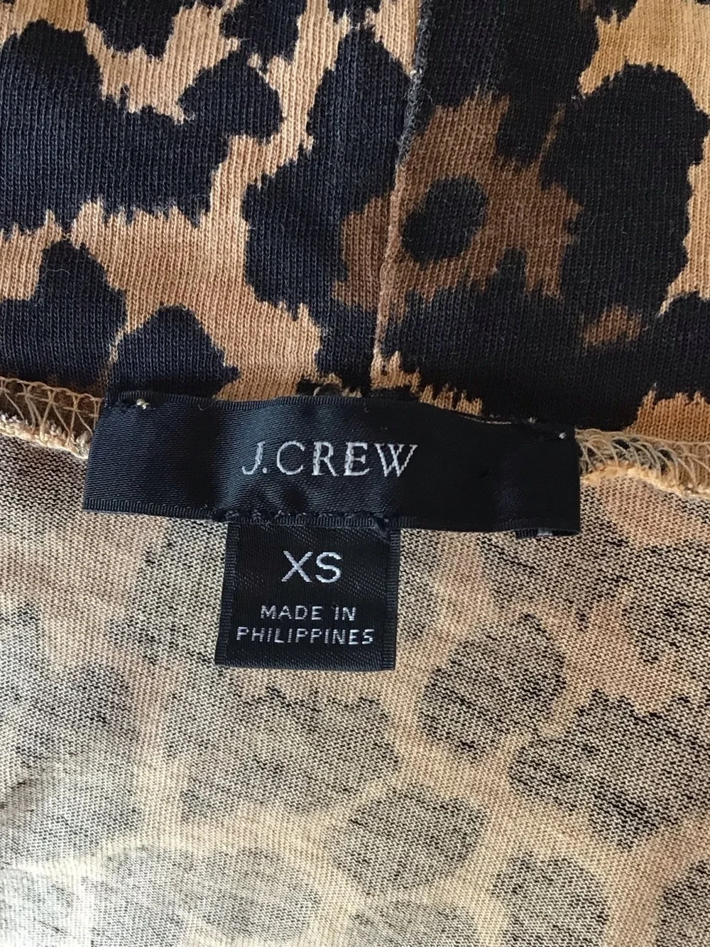 J Crew Leopard Print Turtleneck Long Sleeve Top Size XS NEW